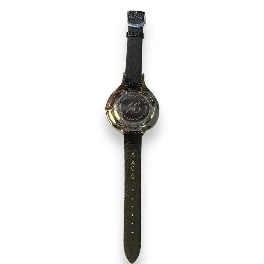 Rhinestone Decorated Large Faced Ladies WatchWristwatch by Peire Bernie